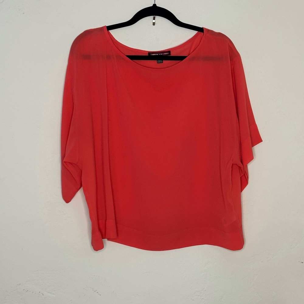 Happening In The Present- Salmon Shortsleeved Blouse - Large